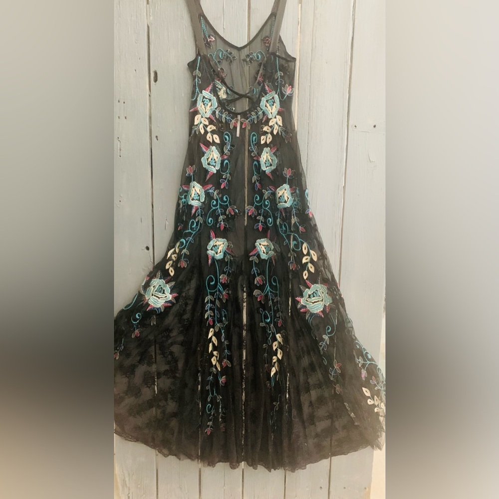 👗RARE Free People Black Sheer Maxi Dress-NWOT! - Picture 4 of 12